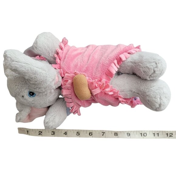 Fiesta Blanket Babies Elephant Lovey 12 inch Plush Pink Baby Blanket Stuffed Toy - Picture 8 of 8